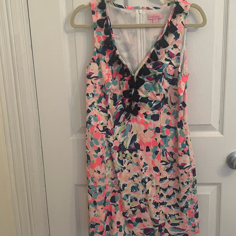 Brand new without tags, Lilly Pulitzer shift dress with fringe detail